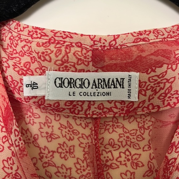 Giorgio Armani Red Silk Blouse - Picture 2 of 3